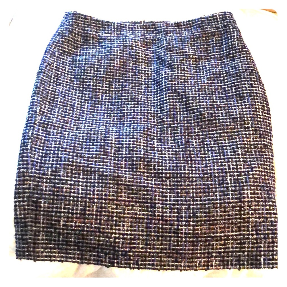 J. Crew Blue Tweed Pencil Skirt